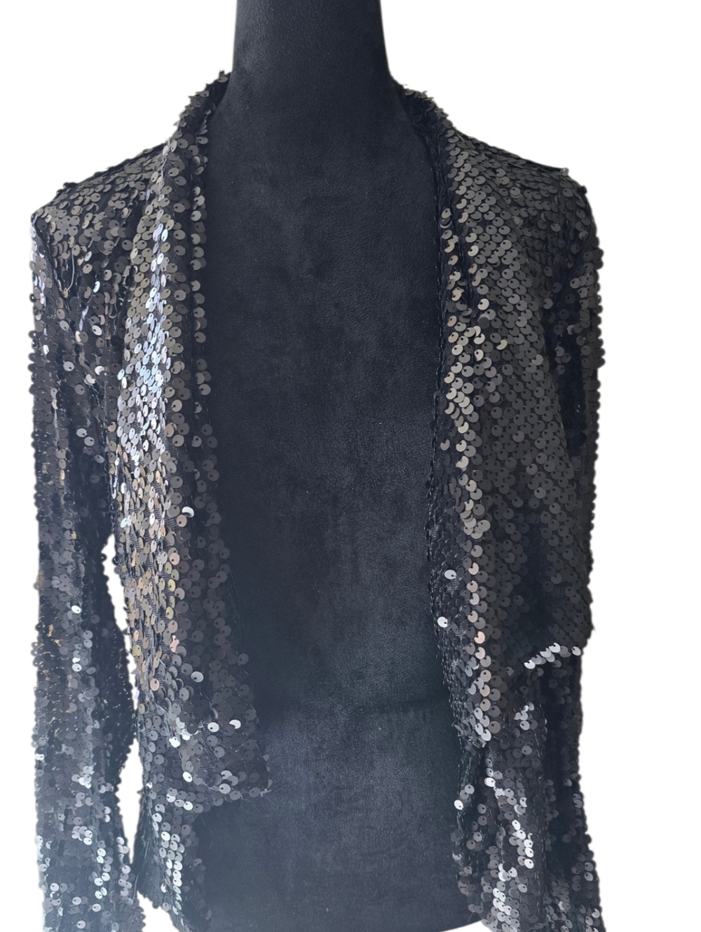 Gaby & Eden Open Front Sequin Lace Evening Jacket Medium